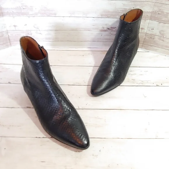 Aquatalia Black Snakeskin Ankle Boots - Picture 5 of 12